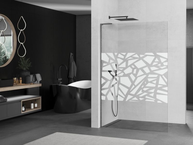 Ścianka prysznicowa Mexen Kioto L biały wzór 90x200 cm  800-090-103-66-851 szt.