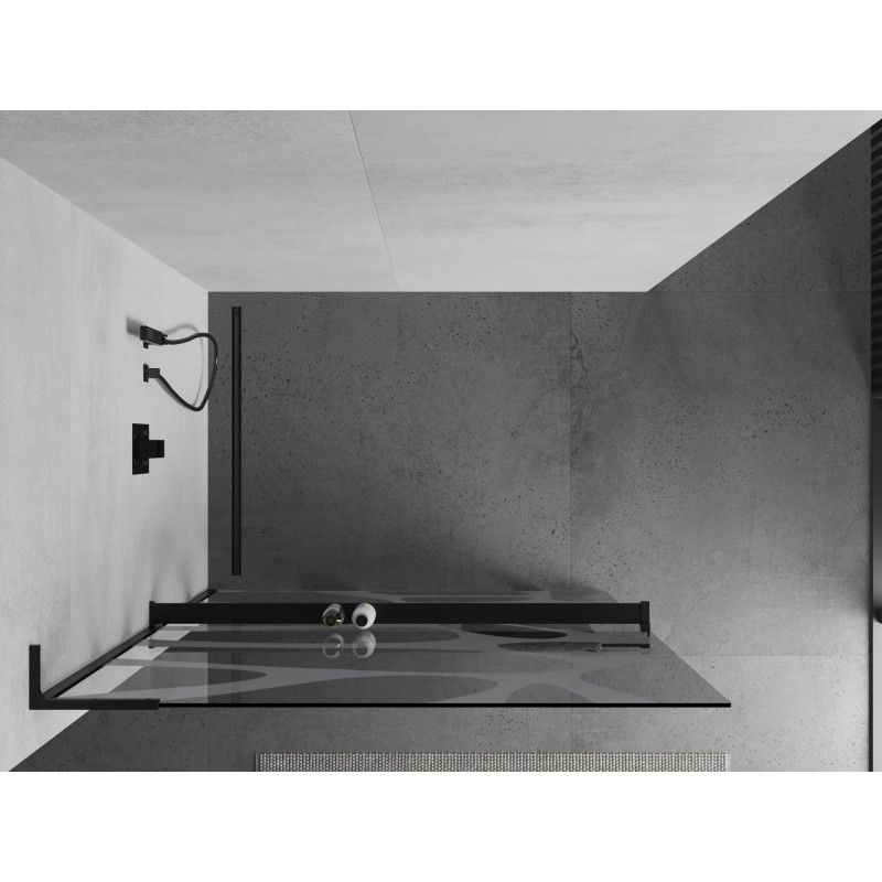 Ścianka prysznicowa Mexen Kioto+ L biały wzór/czarna 70x200 cm 1 szt.