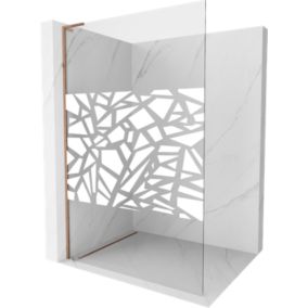 Ścianka prysznicowa Mexen Kioto L biały wzór różowe złoto 70 x 200 cm 800-070-103-60-85 1 szt.