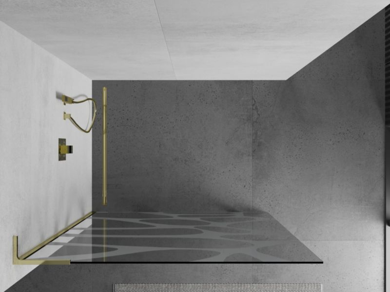 Ścianka prysznicowa Mexen Kioto L biały wzór złota 90x200 cm 1 szt.