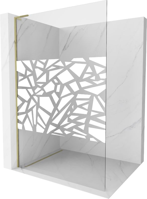 Ścianka prysznicowa Mexen Kioto L biały wzór złota 90x200 cm  800-090-103-50-85 1 szt.