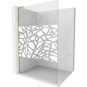 Ścianka prysznicowa Mexen Kioto L biały wzór złota 90x200 cm  800-090-103-50-85 1 szt.