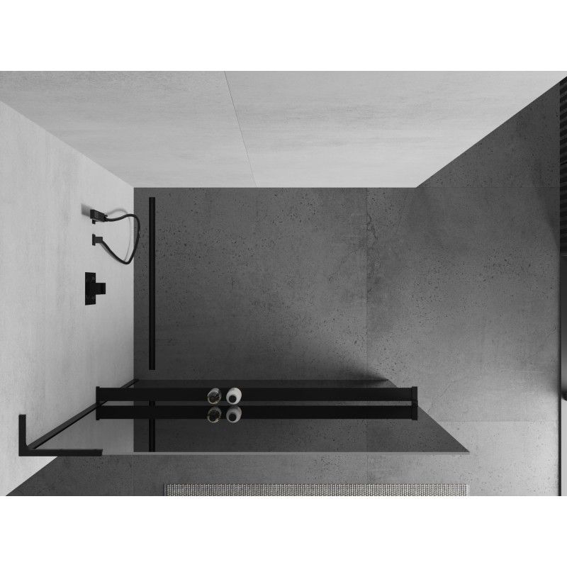 Ścianka prysznicowa Mexen Kioto+ L czarna 80 x 200 cm 1 szt.