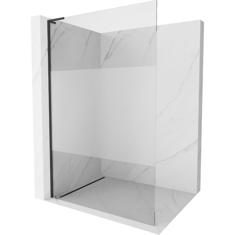 Ścianka prysznicowa Mexen Kioto L czarna szron/transparent 110x200 cm 1 szt.