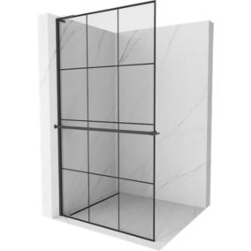 Ścianka prysznicowa Mexen Kioto+ L czarna wzór 120x200 cm 800-120-123-70-77 1 szt.
