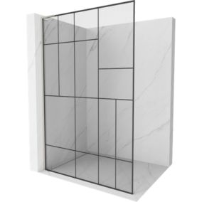 Ścianka prysznicowa Mexen Kioto L czarny wzór 100x200 cm 1 szt.
