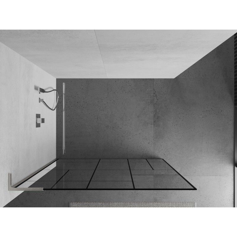 Ścianka prysznicowa Mexen Kioto L czarny wzór 100x200 cm 1 szt.