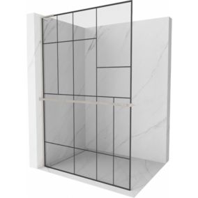 Ścianka prysznicowa Mexen Kioto+ L czarny wzór 100x200 cm 1 szt.