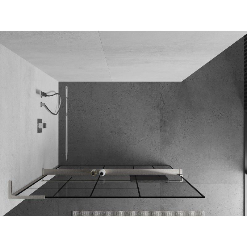 Ścianka prysznicowa Mexen Kioto+ L czarny wzór 100x200 cm 1 szt.