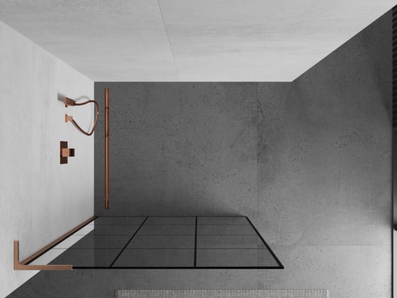 Ścianka prysznicowa Mexen Kioto L czarny wzór 100x200 cm  800-100-103-65-77 1 szt.