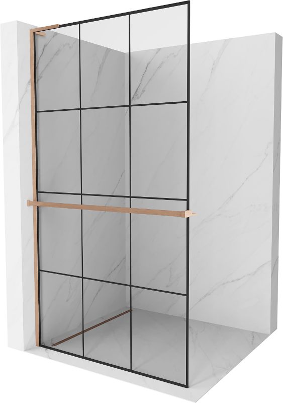 Ścianka prysznicowa Mexen Kioto+ L czarny wzór 100x200 cm  800-100-123-65-771 szt.