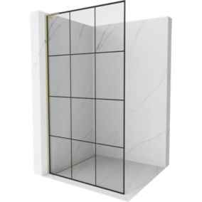 Ścianka prysznicowa Mexen Kioto L czarny wzór 110x200 cm  800-110-103-50-77 1 szt.