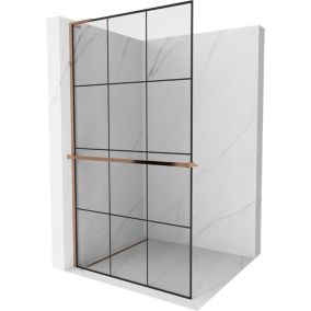 Ścianka prysznicowa Mexen Kioto+ L czarny wzór 110x200 cm  800-110-123-60-771 szt.