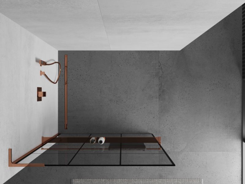 Ścianka prysznicowa Mexen Kioto+ L czarny wzór 110x200 cm  800-110-123-60-771 szt.