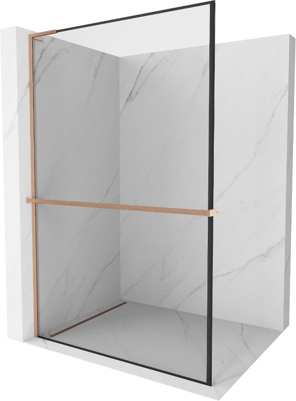 Ścianka prysznicowa Mexen Kioto+ L czarny wzór 110x200 cm  800-110-123-65-701 szt.