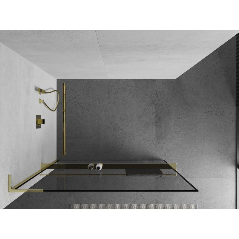 Ścianka prysznicowa Mexen Kioto+ L czarny wzór 120 x 200 cm 1 szt.