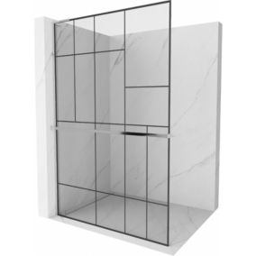 Ścianka prysznicowa Mexen Kioto+ L czarny wzór 120 x 200 cm  800-120-123-01-78 1 szt.