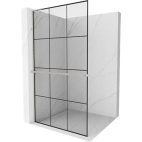 Ścianka prysznicowa Mexen Kioto+ L czarny wzór 120x200 1 szt.