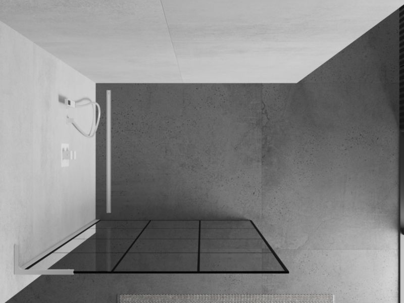Ścianka prysznicowa Mexen Kioto L czarny wzór 120x200 cm  800-120-103-20-77 1 szt.