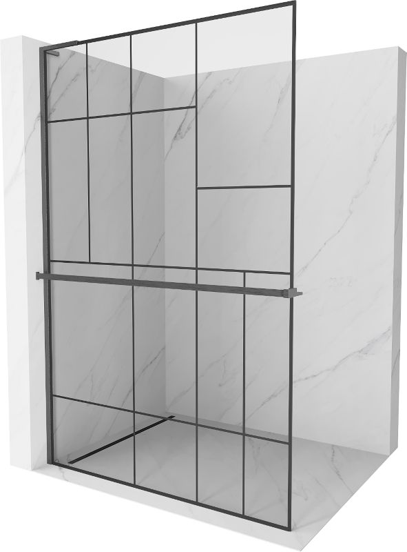Ścianka prysznicowa Mexen Kioto+ L czarny wzór 120x200 cm  800-120-123-66-781 szt.