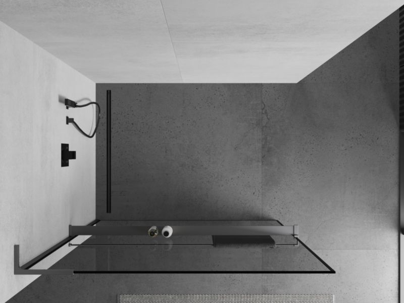 Ścianka prysznicowa Mexen Kioto+ L czarny wzór 60x200 cm 1 szt.