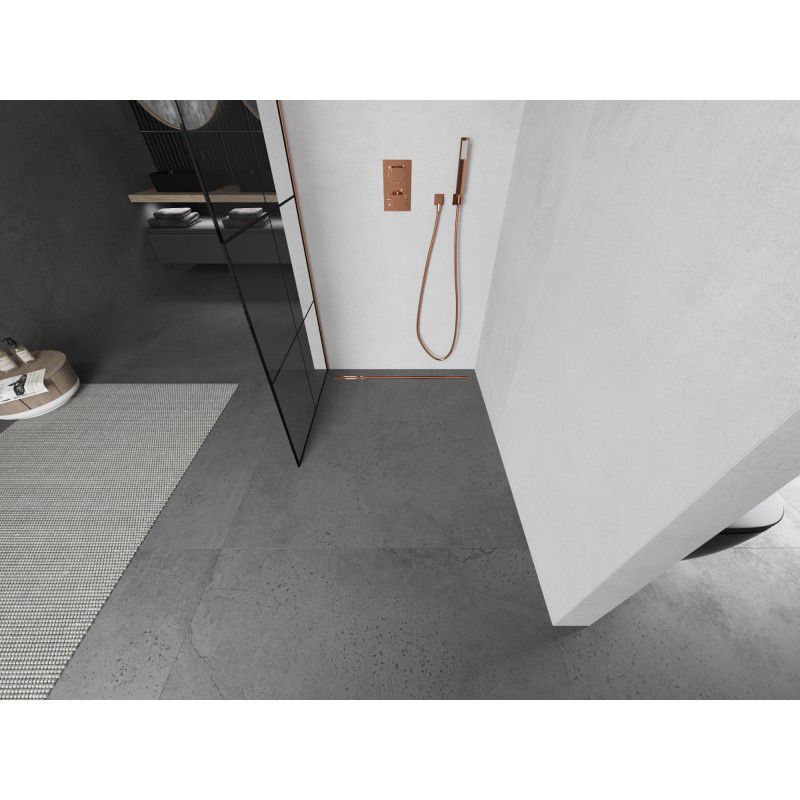 Ścianka prysznicowa Mexen Kioto L czarny wzór 70x200 cm  800-070-103-65-77 1 szt.