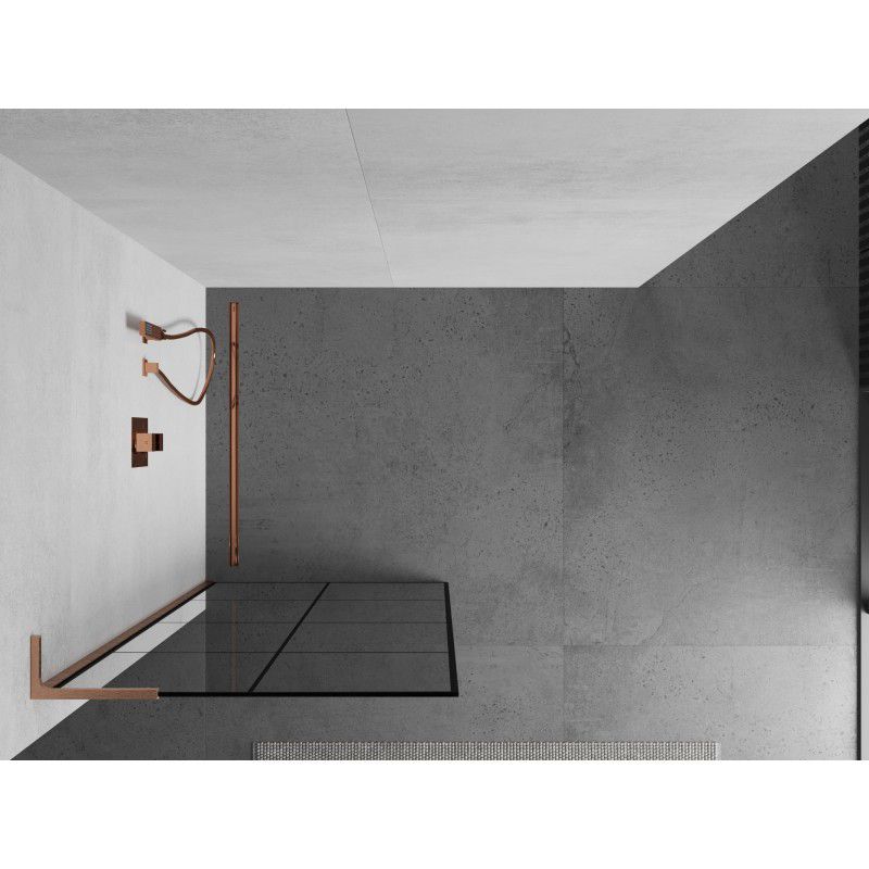 Ścianka prysznicowa Mexen Kioto L czarny wzór 70x200 cm  800-070-103-65-77 1 szt.