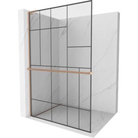 Ścianka prysznicowa Mexen Kioto+ L czarny wzór 70x200 cm  800-070-123-65-781 szt.