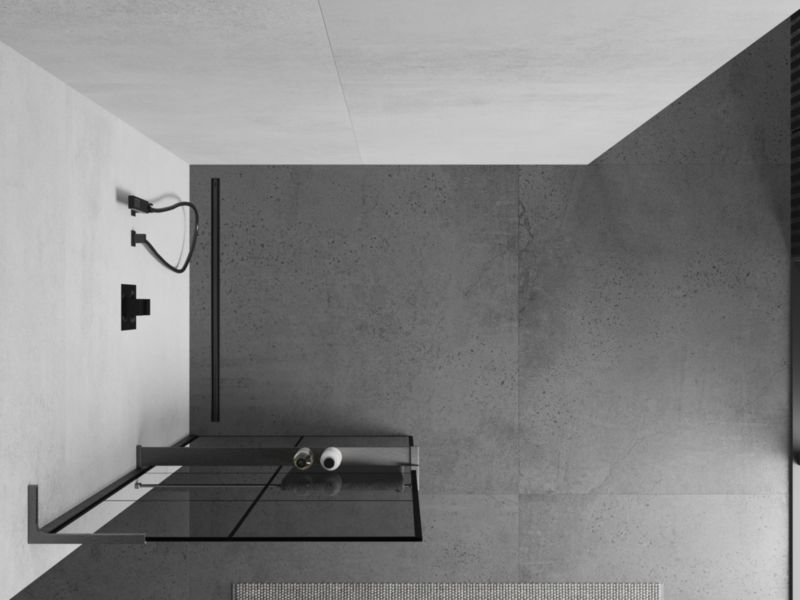 Ścianka prysznicowa Mexen Kioto+ L czarny wzór 70x200 cm  800-070-123-66-771 szt.