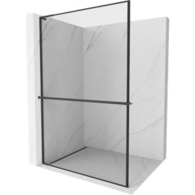Ścianka prysznicowa Mexen Kioto+ L czarny wzór 70x200 cm  800-070-123-70-70 1 szt.