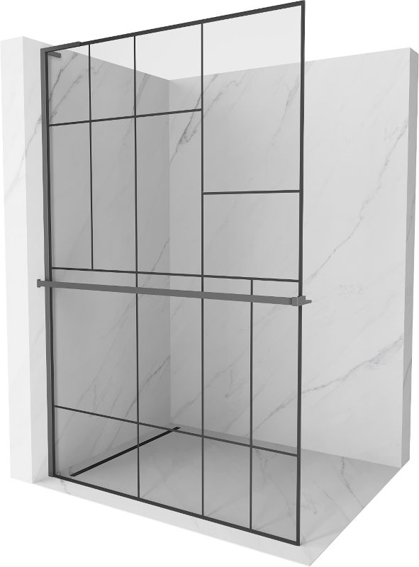 Ścianka prysznicowa Mexen Kioto+ L czarny wzór 70x200 cm  800-070-123-95-781 szt.