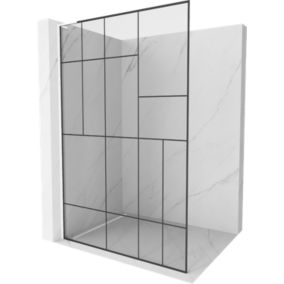 Ścianka prysznicowa Mexen Kioto L czarny wzór 80x200 cm  800-080-103-20-78 1 szt.