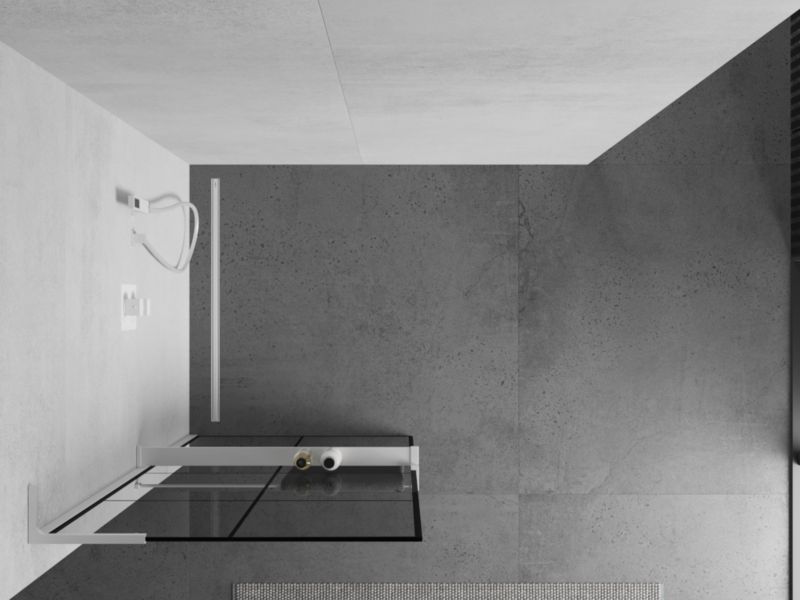 Ścianka prysznicowa Mexen Kioto+ L czarny wzór 80x200 cm  800-080-123-20-77 1 szt.