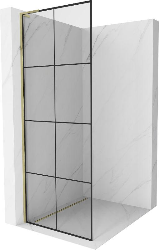 Ścianka prysznicowa Mexen Kioto L czarny wzór 90 x 200 cm  800-090-103-50-77 1 szt.