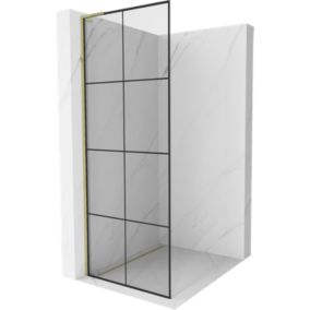 Ścianka prysznicowa Mexen Kioto L czarny wzór 90 x 200 cm  800-090-103-50-77 1 szt.