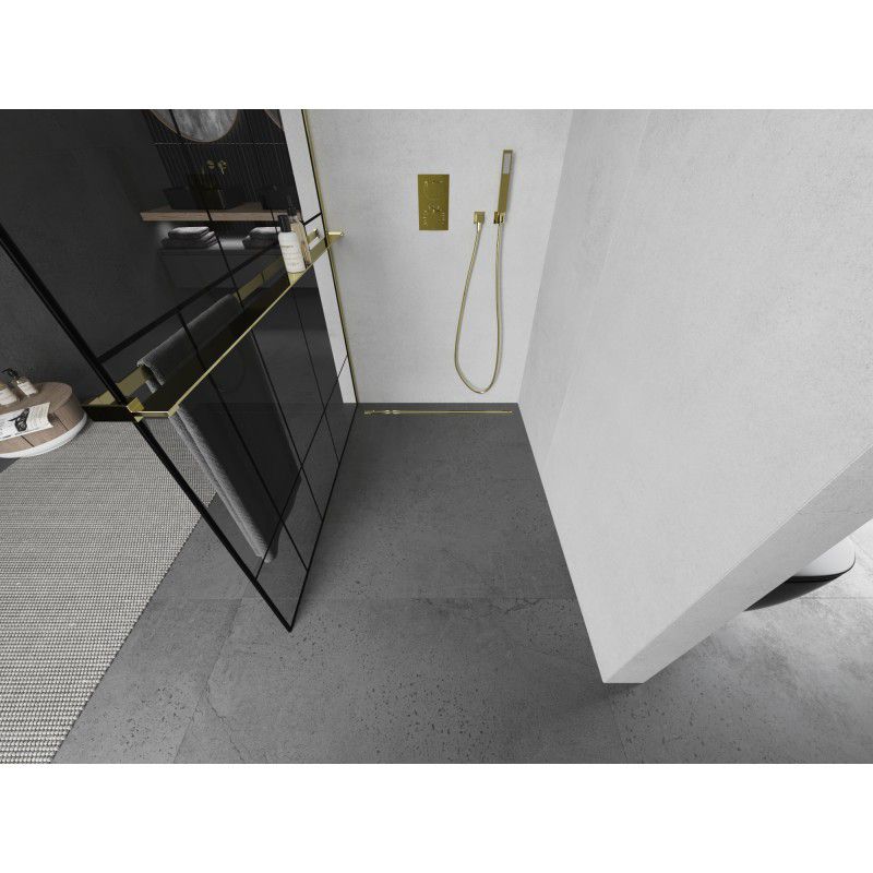 Ścianka prysznicowa Mexen Kioto+ L czarny wzór 90 x 200 cm  800-090-123-50-78 1 szt.