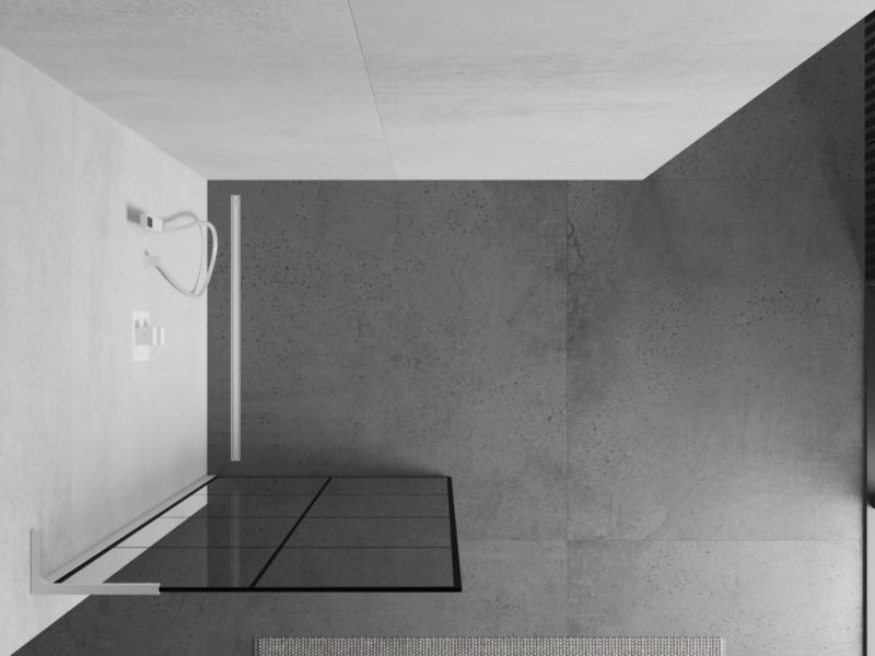 Ścianka prysznicowa Mexen Kioto L czarny wzór 90x200 cm  800-090-103-20-77 1 szt.
