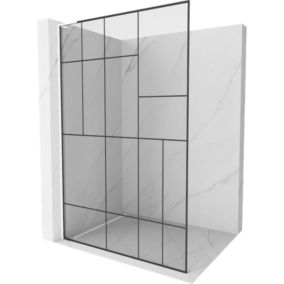 Ścianka prysznicowa Mexen Kioto L czarny wzór 90x200 cm  800-090-103-20-78 1 szt.