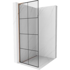 Ścianka prysznicowa Mexen Kioto L czarny wzór 90x200 cm  800-090-103-60-771 szt.
