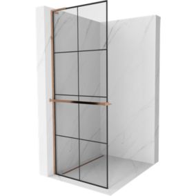 Ścianka prysznicowa Mexen Kioto+ L czarny wzór 90x200 cm  800-090-123-60-771 szt.