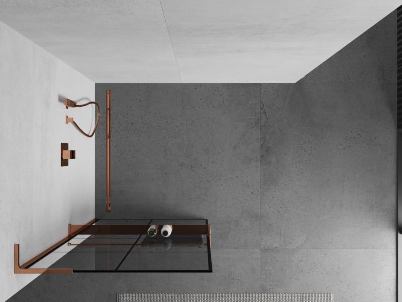Ścianka prysznicowa Mexen Kioto+ L czarny wzór 90x200 cm  800-090-123-60-771 szt.