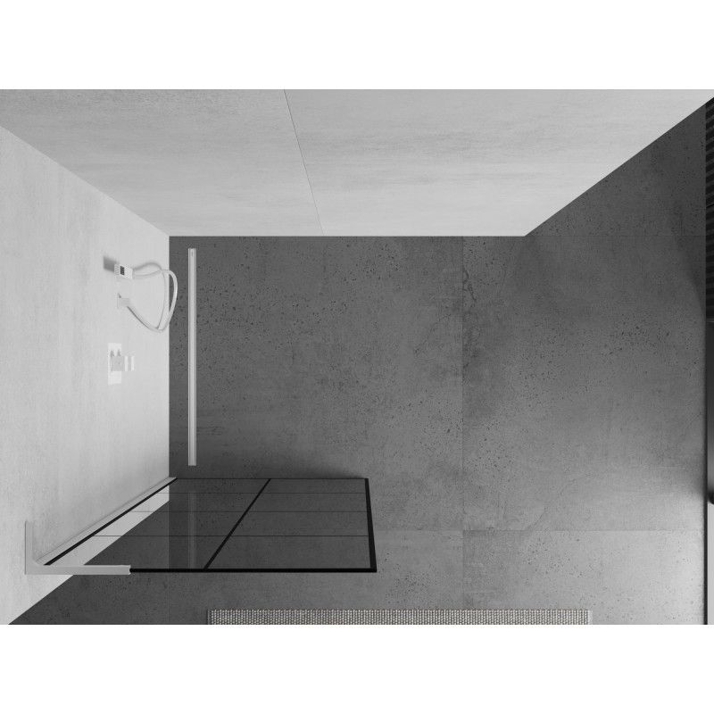 Ścianka prysznicowa Mexen Kioto L czarny wzór biały 70x200 cm 1 szt.