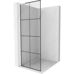 Ścianka prysznicowa Mexen Kioto L czarny wzór biały 70x200 cm 800-070-103-20-77 1 szt.