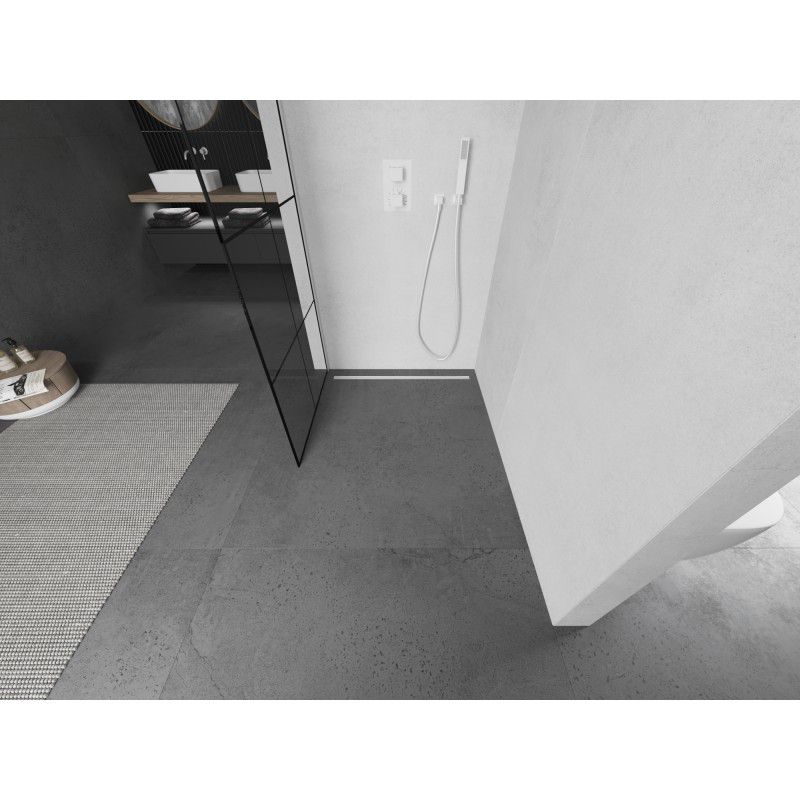 Ścianka prysznicowa Mexen Kioto L czarny wzór biały 70x200 cm 800-070-103-20-77 1 szt.