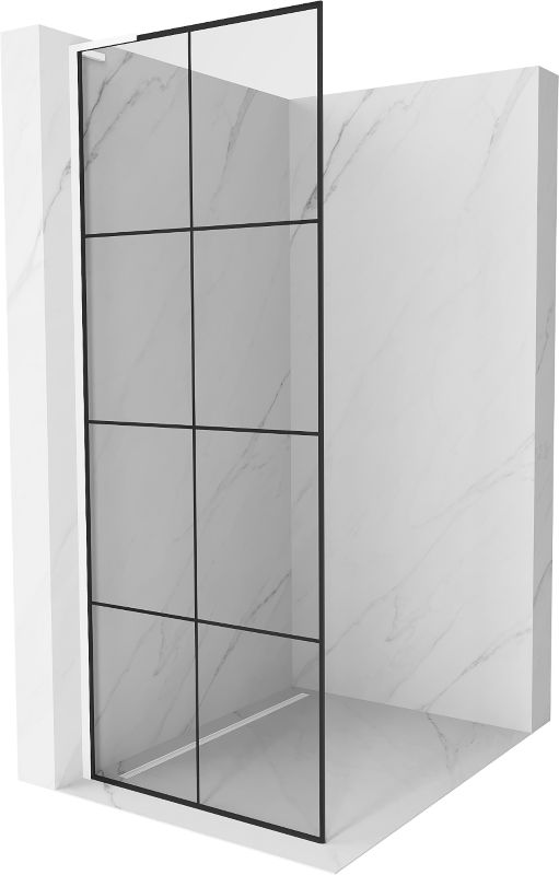 Ścianka prysznicowa Mexen Kioto L czarny wzór/biały 80x200 cm 1 szt.