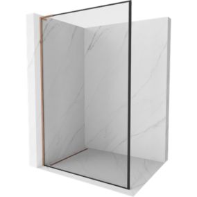 Ścianka prysznicowa Mexen Kioto L czarny wzór różowe złoto 100x200 cm 1 szt.