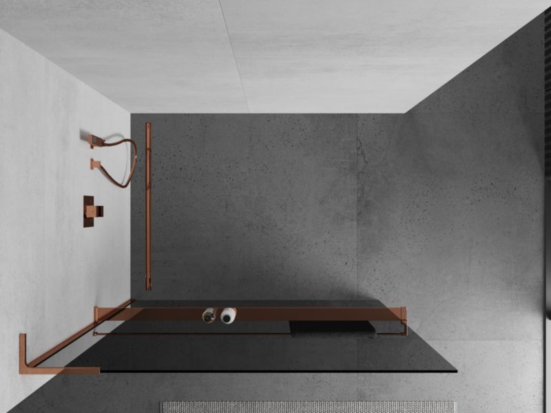 Ścianka prysznicowa Mexen Kioto+ L grafit różowe złoto 70x200 cm 800-070-123-60-40 1 szt.