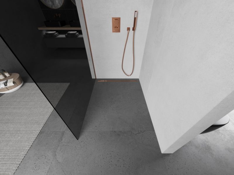Ścianka prysznicowa Mexen Kioto L grafit różowe złoto 90x200 cm 800-090-103-60-40 1 szt.