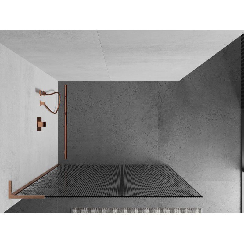 Ścianka prysznicowa Mexen Kioto L prążki miedź szczotkowana 70x200 cm 1 szt.