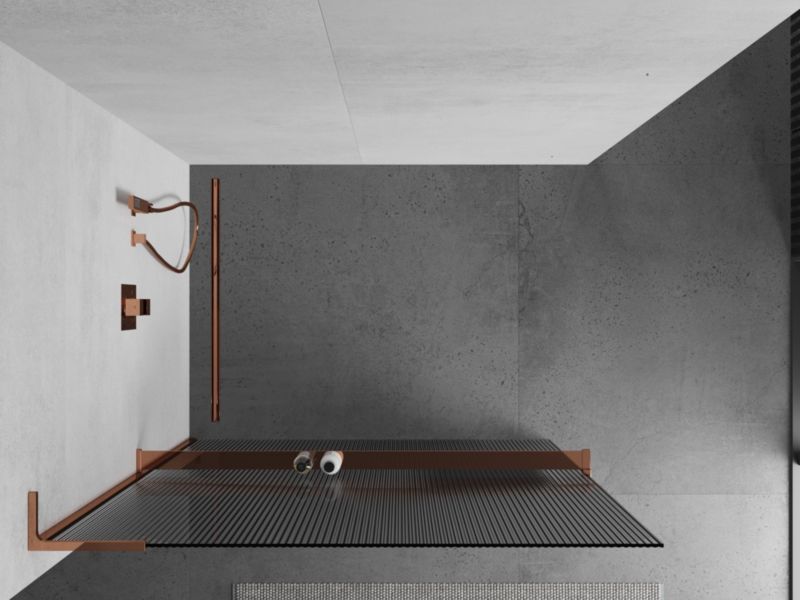 Ścianka prysznicowa Mexen Kioto+ L różowe złoto 70 x 200 cm 1 szt.